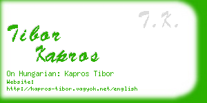 tibor kapros business card
